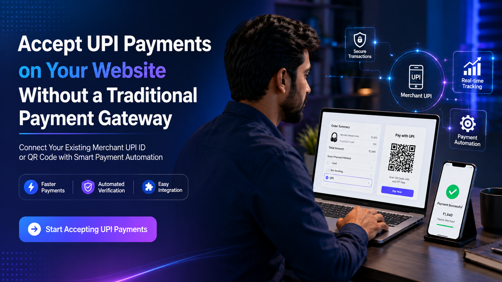 How to Accept UPI Payments on Your Website Without a Traditional Payment Gateway
